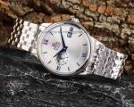 Perfect Replica Omega Deville White Moon-Phase Dial Stainless Steel Bezel 40mm Watch